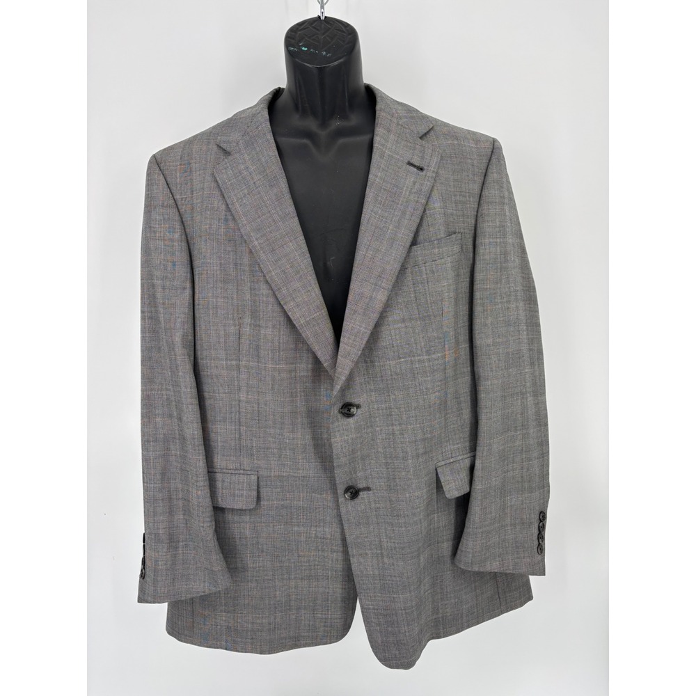Burberrys Vintage Grey Glen Check Super 100s Wool 2 Piece Suit Mens 42R 37x29